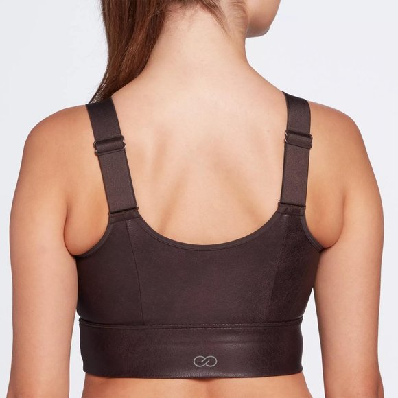 NWT CALIA Women's Sculpt Leather Seamed Long Line Bra - Picture 2 of 5